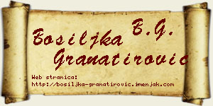 Bosiljka Granatirović vizit kartica